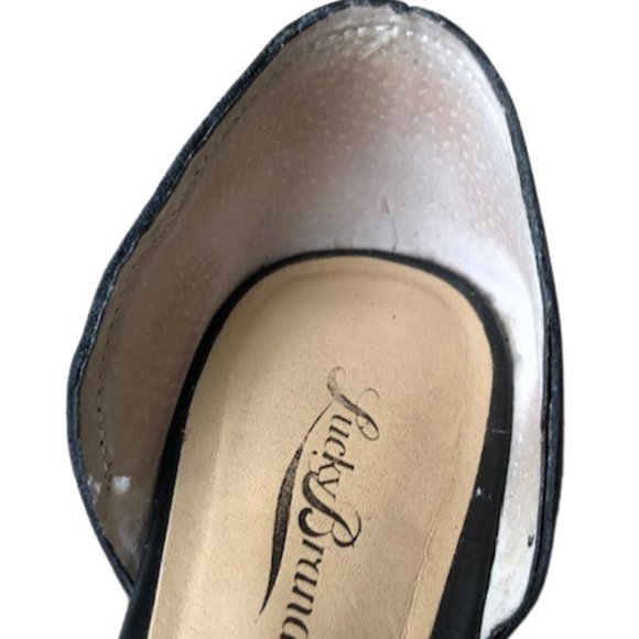 Lucky Brand Black Peep Toe Leather Flats - 8.5 - Picture 7 of 9